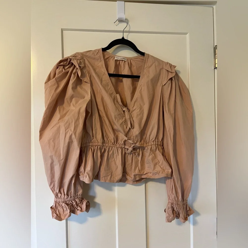 ULLA JOHNSON Sabina Puff-Sleeve Cotton Blouse